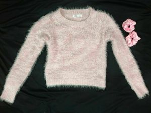 Fuzzy Pink Sweater