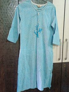 Embroidered Blue Kurta
