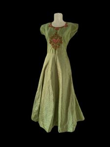Elegant Olive Green Gown