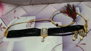 Black Beaded Choker Set