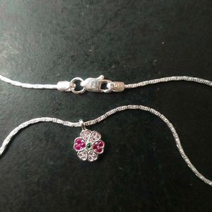 pure Silver Snack Chain+Pandent 16inch