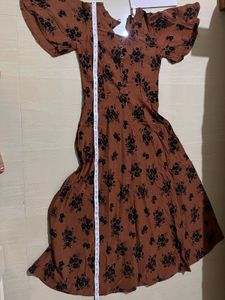 Brown Floral Maxi Dress