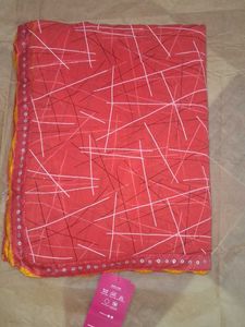 Peach Red Saree