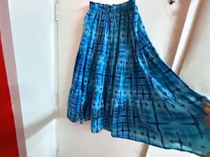 Flowy Blue Cotton Skirt