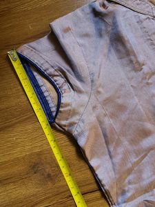 Bronze Color Kurti Standing Collar Blue Border
