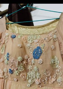 Elegant Peach Embellished Gown