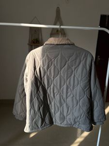 LUUL GREY FLEECE COLLAR PUFFER JACKET