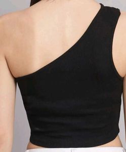 One Shoulder Black Top