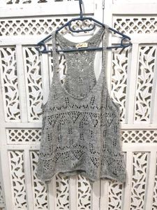 🎀Gray Crochet Tank Top