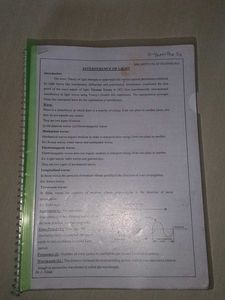 Engineering Notes: Interference of Light
