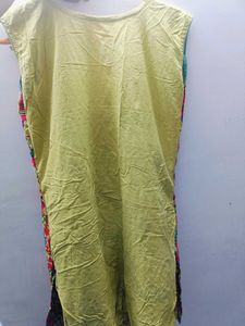Multi Colour Gujarati Yellow Kurti.