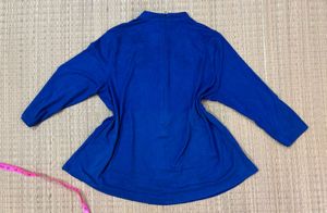 Blue Embroidered Top