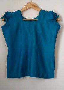 Blue &amp; Gold Lehanga Blouse Set