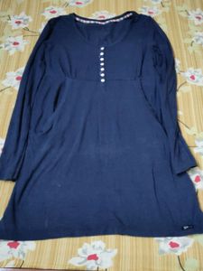 Navy Long Sleeve Tunic Top