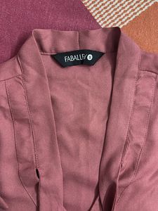 Dusty Rose Tie-Neck Blouse