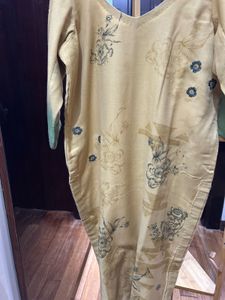 Yellow Floral Print Kurta Set