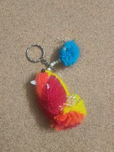 Handmade Yarn Bird Keychain