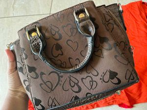 Brown Patterned Handbag