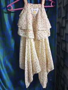 Fish Type Western Cute Floral Tiered Dress