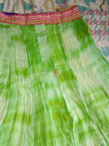 Green Embroidered Boho Skirt