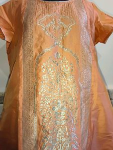 🎁Buy 2, Get 1 Free🎁Peach Embroidered Kurta