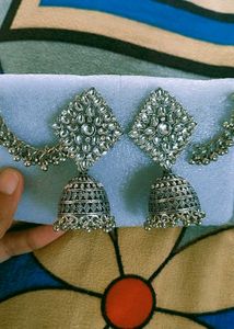 Silver Jhumka Earrings
