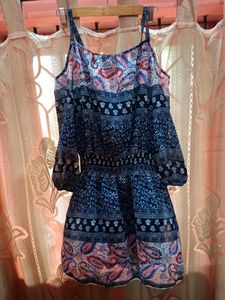Off Shoulder Printed Dress