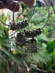 Silver Jhumka Earrings
