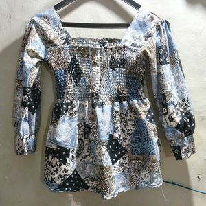 Patchwork Print Top