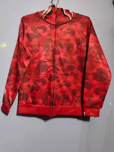 New Bape Red Camo Shark Hoodie