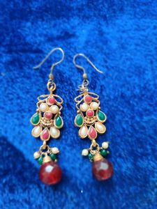 4 Pair Antique ear rings | Hyderabad Pearl &amp; stone