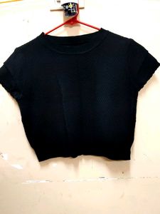 Black Textured T-Shirt