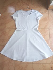 Mini White Flared Frock