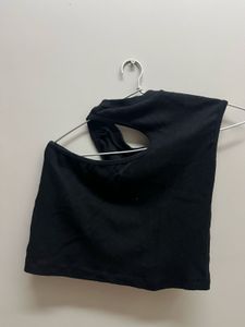 Asymmetrical Black Tank Top