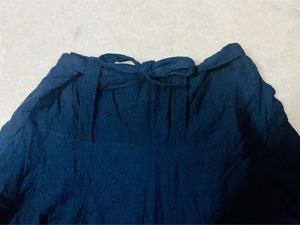 Stretchable Flared Skirt With Tie Up Ri