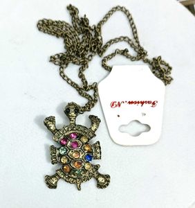 Vintage Turtle Pendant Necklace