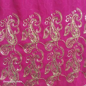 Pink Sequins Saree