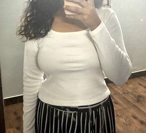 Square Neck White Top