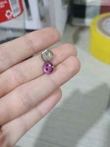 purple smile earring stud