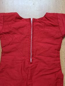 Kerala, Onam Top, Red Peacock Embroidered To