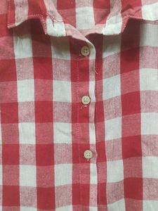 Aesthetic Cotton Gingham Crop Shirt