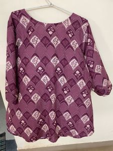 Patterned Long Sleeve Blouse