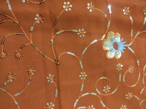 Orange Floral Saree
