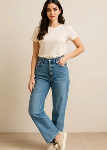 High-Waisted Button Fly Jeans✨️✨️