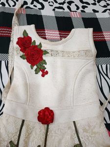 White Red Rose Gown