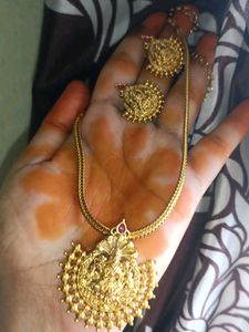 Gold Plated Necklace Set Matt Finish