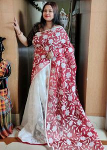 Bengal Handloom Applic Work Jamdani Saree