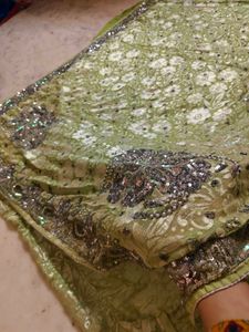 Pista Colour Very Heavy An Beautiful 😍 Saree
