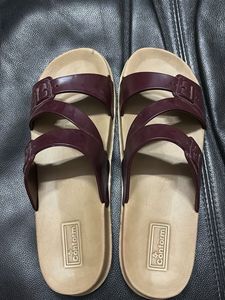 Burgundy Strappy Flats