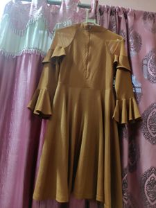 Ruffled Brown Dress